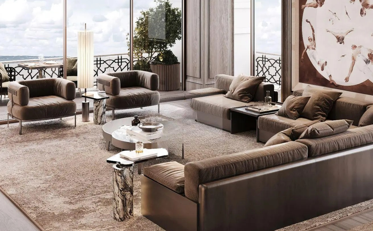 Spacious luxury lounge at Waldorf Astoria Residences Ras Al Khaimah